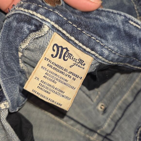 Miss Me Bootcut Jeans JP5082-3 Embellished Flap Pockets Mid Rise - Picture 4 of 10